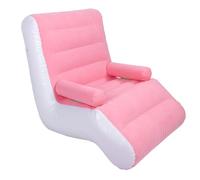 OEBUAFI Canapé Gonflable floqué Doux, Chaise Longue Ergonomique en Forme de S pour Une Posture Confortable (Pink)