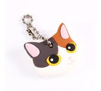 OEBUAFI Capuchon de e Chat de Dessin animé, Protecteur de Couverture de n Forme de Chat Mignon, Capuchon D'identification D'animal, Porte-clés Pratique, Coque de Porte-clés