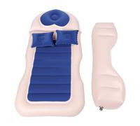 OEBUAFI Car Back Seat Air Bed with 2 Inflatable Pillows (Blue) | Matériau PVC floqué lisse, Parfait pour les voyages en voiture, Léger et compact