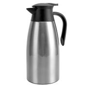 OEBUAFI Carafe à café Isolée en Acier Inoxydable, Bouilloire Thermique Sous Vide à Double Paroi 2L, Distributeur de Boissons Chaudes avec Couvercle étanche et Poignée D'isolation Thermique (argent