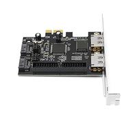 OEBUAFI Carte Adaptateur Pci-Express IDE ESATA, Convertisseur Réseau, PCB Noir, Matériel Informatique avec CD de Pilote pour Les Professionnels de L'informatique