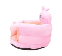 OEBUAFI Chaise de bébé en Peluche Douce de Dessin animé avec Soutien Dorsal sécurisé pour la Pratique Assise du Nourrisson (Lapin rosé)