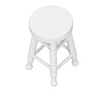OEBUAFI Chaise Tabouret Miniature en Bois pour Maisons de Poupée à L'échelle 1:12, Parfaite comme Ornement de Scène et Accessoire de Jeu, Fabriquée à Partir de Bois de Bouleau 4,5 Cm X 3 Cm (White)
