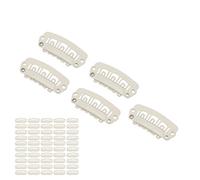 OEBUAFI Clamp/Holder à Pression pour Perruque 6 Dents en Forme de U, 50 Clips à Peigne Rapide pour Perruques ou Extensions de Cheveux, Matériau en Caoutchouc Confortable, adapté à la Plupart des