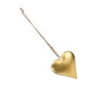 OEBUAFI Cloche Décorative en Forme de Cœur, Cloche en Forme de Cœur 3D en Laiton Finition Or Antique avec Corde Suspendue, pour la Décoration de la Maison, Cadeau de Mariage, de