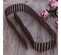 OEBUAFI Clôture en Bois Bricolage Mini Barrière en Bois Peinte à la Main Forme Réaliste 5 Cm X 1 M Bord Flexible pour Décoration de Jardin Féerique D'arbre de Noël avec une Finition (Café)