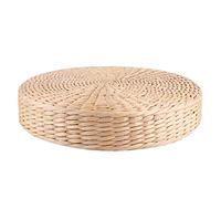 OEBUAFI Coussin Rond épais Fait à la Main, Coussin de Méditation de Yoga, Siège de Sol avec Queue de Chat Naturelle, pour Cérémonie du thé Zen Yoga, Décor de Tatami