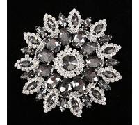 OEBUAFI Décoration en Strass en Verre de Cristal, Chaîne en Strass, Garniture en, Sangle en avec Coupe Lisse, Surface Brillante pour Bricolage, Vêtements, (Base argentée gris transparent)