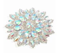 OEBUAFI Décoration en Strass en Verre de Cristal, Chaîne en Strass, Garniture en, Sangle en avec Coupe Lisse, Surface Brillante pour Bricolage, Vêtements, (Base argent couleur AB)