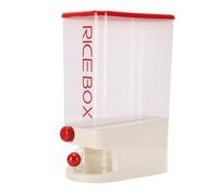OEBUAFI Distributeur de Riz de Grande capacité de 10 Kg, Conteneur de Stockage de Céréales, Bac à Riz avec échelle Transparente et Tasse à Mesurer pour la Cuisine à Domicile, Gain de Place (rouge)