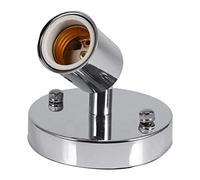 OEBUAFI Douille D'ampoule Vintage, Support de Plafonnier E27, Support de Lampe Mural Rotatif à 180 Degrés avec Vis pour Barre de Bureau à Domicile (SILVER)