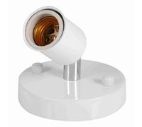 OEBUAFI Douille D'ampoule Vintage, Support de Plafonnier E27, Support de Lampe Mural Rotatif à 180 Degrés avec Vis pour Barre de Bureau à Domicile (WHITE)