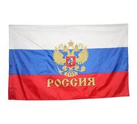 OEBUAFI Drapeau National de la Russie 90 X 150 Cm, Tissu Polyester Durable, Bords à Double Couture, avec Poignet Gauche pour un Affichage Facile, pour la Maison, le Bureau, le