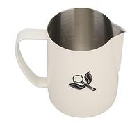 OEBUAFI Eagle Mouth Bec Verseur 304 Pichet à Mousse en Acier Inoxydable pour la Préparation du café 600 Ml, Pichet Mousseur à Lait Polyvalent, Robuste et Beau, Matériau Hygiénique (WHITE)