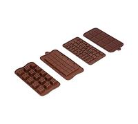 OEBUAFI Ensemble de 4 Moules en Silicone Innovants pour la Cuisson de Gâteaux au Chocolat et de Bonbons, Outils de Cuisson Antiadhésifs pour les Réunions de Famille, 10,4 X 22,3 Cm, Marron