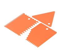 OEBUAFI Ensemble de Grattoirs à Crème à Gâteau 3 Pièces, Emporte-pièces Pâtisserie avec Bord de Dents Irrégulier pour la Décoration de Gâteaux DIY, Plastique de qualité Alimentaire, (ORANGE)