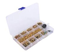 OEBUAFI Ensemble de Rivets en Laiton avec Outils de Presse à Main, 540 Pièces de Matériel Décoratif pour L'artisanat du Cuir, Parfait pour la Décoration de Sacs, Ceintures, Vestes, 9 Couleurs