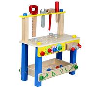 OEBUAFI Ensemble de Table de Travail en Bois pour Tout-Petits avec Outils de Simulation, Jouet éducatif de Résolution de Problèmes et de Pensée Logique pour Jeu d'apprentissage
