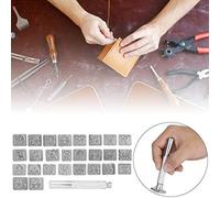 OEBUAFI Ensemble de Tampons Alphabet en Cuir, Matériau Artisanal en Zinc, 26 Lettres A-Z, Tampons de 3/4 Pouces pour les Projets de Bricolage en Cuir, Idéal pour la Personnalisation