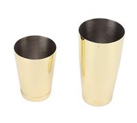 OEBUAFI Ensemble Shaker à Cocktail en Acier Inoxydable 304, Shaker Boston pondéré avec Passoire Intégrée et Verre Doseur Japonais pour Barman Mixeur Préparation de Boissons (Plaqué or avec