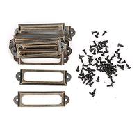 OEBUAFI Étiquette de Tiroir de 20 PCS, Signe Tag Retro Style Antique pour les Boîtes en Bois Boîtes de Bijoux Albums Photo avec des Vis à Utiliser Faciles à Utiliser (Bronze vert)