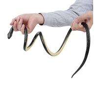 OEBUAFI Faux Serpent en Caoutchouc Serpent Artificiel 49,2 Pouces, Jouet de Farce Réaliste avec Matériau élastique Doux pour Fête d'halloween et Peur du Jardin (Black)