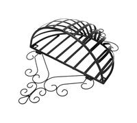 OEBUAFI Fer Accroché Mur Panier Fleurs, Vintage Métal Esthétique (Black) | Conception en métal durable, gain de place, décoration de balcon moderne, installation facile