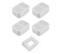 OEBUAFI Filtres de Remplacement pour Fontaine pour Animaux de Compagnie, Paquet de 4 Charbons Actifs avec Filtre en Mousse, Filtration à Double Action pour Fontaine d'eau Potable en