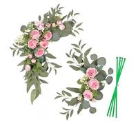 OEBUAFI Fleurs D' de Mariage en Soie, Guirlande Florale Artificielle | Grande Taille 85 × 40 Cm, 4 Sangles D’attache Incluses, Couleur Rouge Vive, Aucun Entretien Nécessaire, Décor Romantique