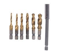 OEBUAFI Foret et Taraud M3-M10, Tarauds Multi-tailles (GOLD) | Acier rapide, Élimination facile des copeaux, Compatibilité avec les métaux