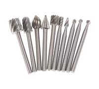 OEBUAFI Fraises Rotatives pour Perceuse, Meulage de Précision, Lot de 10 Pièces, Tige de 3 Mm, Mèches de Toupie HSS, Fraises Rotatives en Acier Rapide pour Graver du Métal, du Marbre, des