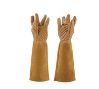 OEBUAFI Gants de Jardinage pour L'élagage des Roses, Cuir de Mouton Imperméable, Résistant à L'usure, Anti-crevaison, Longs Gants de Travail pour la Protection de L'avant-bras (M)