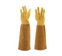 OEBUAFI Gants de Jardinage pour L'élagage des Roses, Cuir de Mouton Imperméable, Résistant à L'usure, Anti-crevaison, Longs Gants de Travail pour la Protection de L'avant-bras (S)