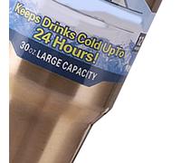 OEBUAFI Gobelet isolé 30oz en Acier Inoxydable, Tasse à Boisson pour le Camping, les Sports de Plein Air, Durable et Léger (GOLD)