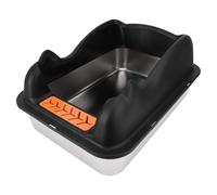 OEBUAFI Grand Bac à Litière pour Chat en Acier Inoxydable, avec Couvercle, Clôture Surélevée, Entrée Supérieure, Résistant aux éclaboussures, pour Chats D'intérieur (Black)