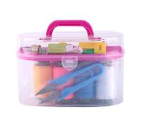 OEBUAFI Grand Kit de Boîte à Couture, Mallette de Rangement Transparente pour Fournitures de Couture, Aiguilles à Fil à Coudre, Ruban à Mesurer, dé à Coudre et (Polyester + acier inoxydable +