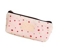 OEBUAFI Grande Pochette à Crayons en Toile Durable pour Adolescentes, Essentiels du Quotidien, Grande capacité 19 X 8 X 3 Cm (Beige)