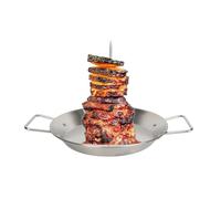 OEBUAFI Grill à Brochettes Vertical Grill de Barbecue Vertical en Acier Inoxydable Détachable Multifonctionnel avec Base en Forme de Bol pour Barbecue en Plein Air Réunion de Famille (Couleur