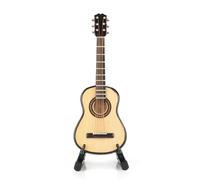 OEBUAFI Guitare Miniature en Bois Faite à la Main, Modèle D'affichage, Mini Ornement Musical, avec Support de Guitare et Boîte de Rangement, pour la Décoration de la Maison, du Bureau
