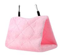 OEBUAFI Hamac, Doux Peluche Peluche Pelucheuse de Tente de Tente de Tente, Cabane Chaude pour l'hiver, L'entrée Avant et Arrière, adapté à Deux Budgegars ou à Un Oiseau d'amour, Rose, (M)