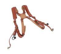 OEBUAFI Harnais en Cuir à Double épaule pour 2 Caméras, Sangle Croisée | Quincaillerie en Laiton et Cuir, Léger de 17,2 Onces, Convient à les Modèles D’appareil Photo, Répartit le Poids