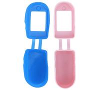 OEBUAFI Housse de Protection en Silicone pour Oxymètre 2 Pièces Protecteur D'oxymètre de Pouls du Bout des Doigts Portable avec Ouvertures Précises pour Voyage D'affaires à Domicile (Bleu et rosé)