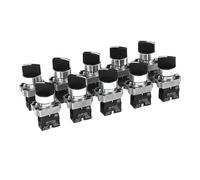 OEBUAFI Interrupteur Rotatif à 2 Positions, Bouton Autobloquant pour Outils électriques et équipements Industriels, 10 Pièces en Alliage D'aluminium 22mm