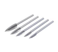 OEBUAFI Jeu de Forets de Sculpture sur Bois 5 Pièces, Fraise de Gravure en Acier à Grande Vitesse pour le Travail du Bois de Bricolage, avec Outils de Sculpture de Racines (SILVER)