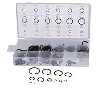 OEBUAFI Kit D'assortiment de 300 Anneaux élastiques, Outil de Réparation Universel en Acier allié avec Boîte de Rangement en Plastique, pour le Travail Automobile et L'utilisation