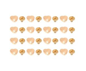 OEBUAFI Kit de Rivets Multi-usages en Forme de Cœur de 14 Mm pour Sacs en Cuir, Chapeaux et Chaussures, 20 Pièces en Alliage de Zinc (GOLD)