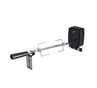 OEBUAFI Kit de Rôtissoire Universel pour Gril, Tige de Broche en Acier Inoxydable, Fourchettes à Viande avec Moteur électrique Portable pour Barbecue Camping Pique-Nique