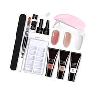 OEBUAFI Kit D'outils de Gel D'extension D'ongles, Ensemble Complet de 11 Pièces avec Lumière pour Salon à Domicile et Usage Quotidien