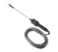 OEBUAFI Lance de Pulvérisation électrique, Rechargeable Télescopique 30,7 | Tuyau de 8 M avec Bille Filtrante, 5 Modes de Buse, Autonomie de 2,5 H, Longueur Réglable de 41,9 à 78 Cm, pour Pelouse,