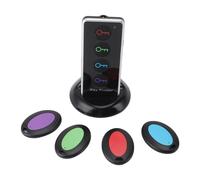 OEBUAFI Localisateur de clé sans Fil, Détecteur de istance avec 4 Récepteurs, Portée de 100 Pieds, Lumière LED pour Clés, Téléphone, Sac à Main, Bagages pour Animaux de Compagnie